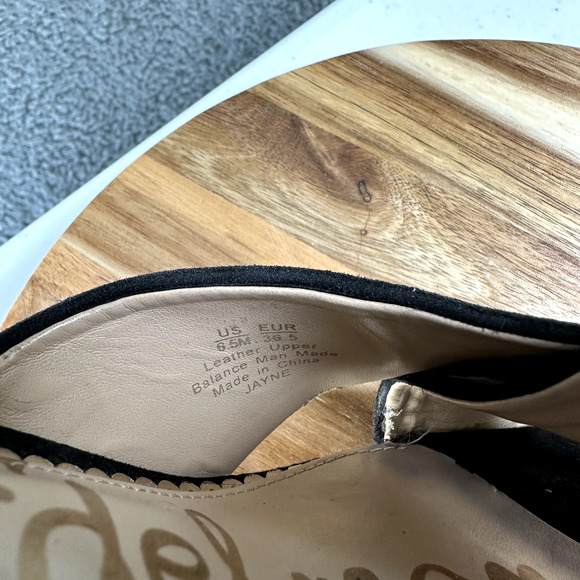 Sam Edelman Shoes Women's Size 6.5 Black Nahla Wedge Suede Leather - Picture 7 of 10